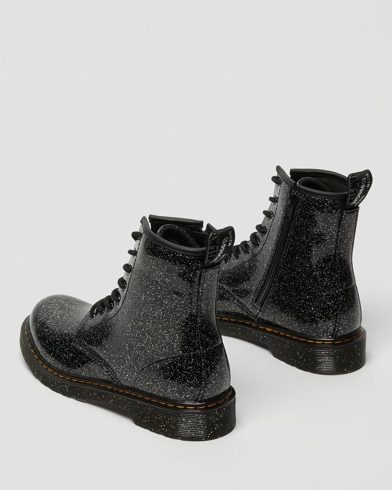 Black Kids' Dr Martens Youth 1460 Glitter Lace Up Boots | CA 707ILH